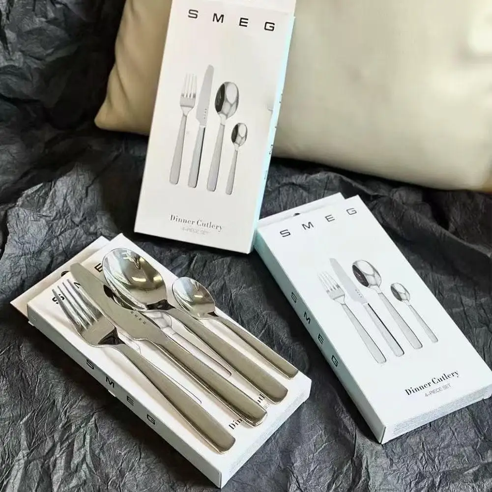 Fourchette 4 pièces en acier inoxydable 304, ensemble de couverts occidentaux, ensemble de couverts occidentaux poli miroir, Table à manger cuillère fourchette ustensiles à café