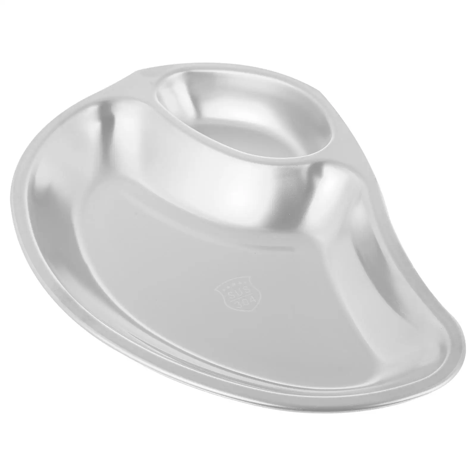 Stainless Steel Plate Snack Dumplings Platters Sashimi Pastry Mango-Shape Serving Miss