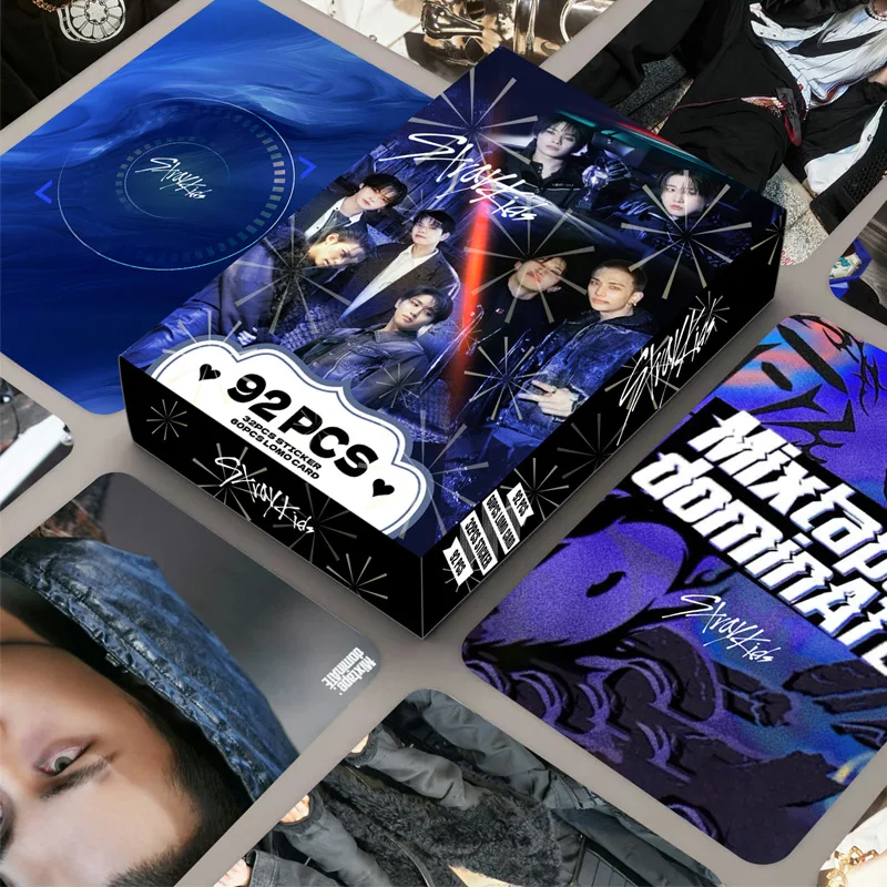 

Новые коллекционные карточки Stray Kids LOMO, 92 двусторонних цветных карточек высокого разрешения, коллекционные карточки для фанатов, стильные мини-фотографии в стиле INS