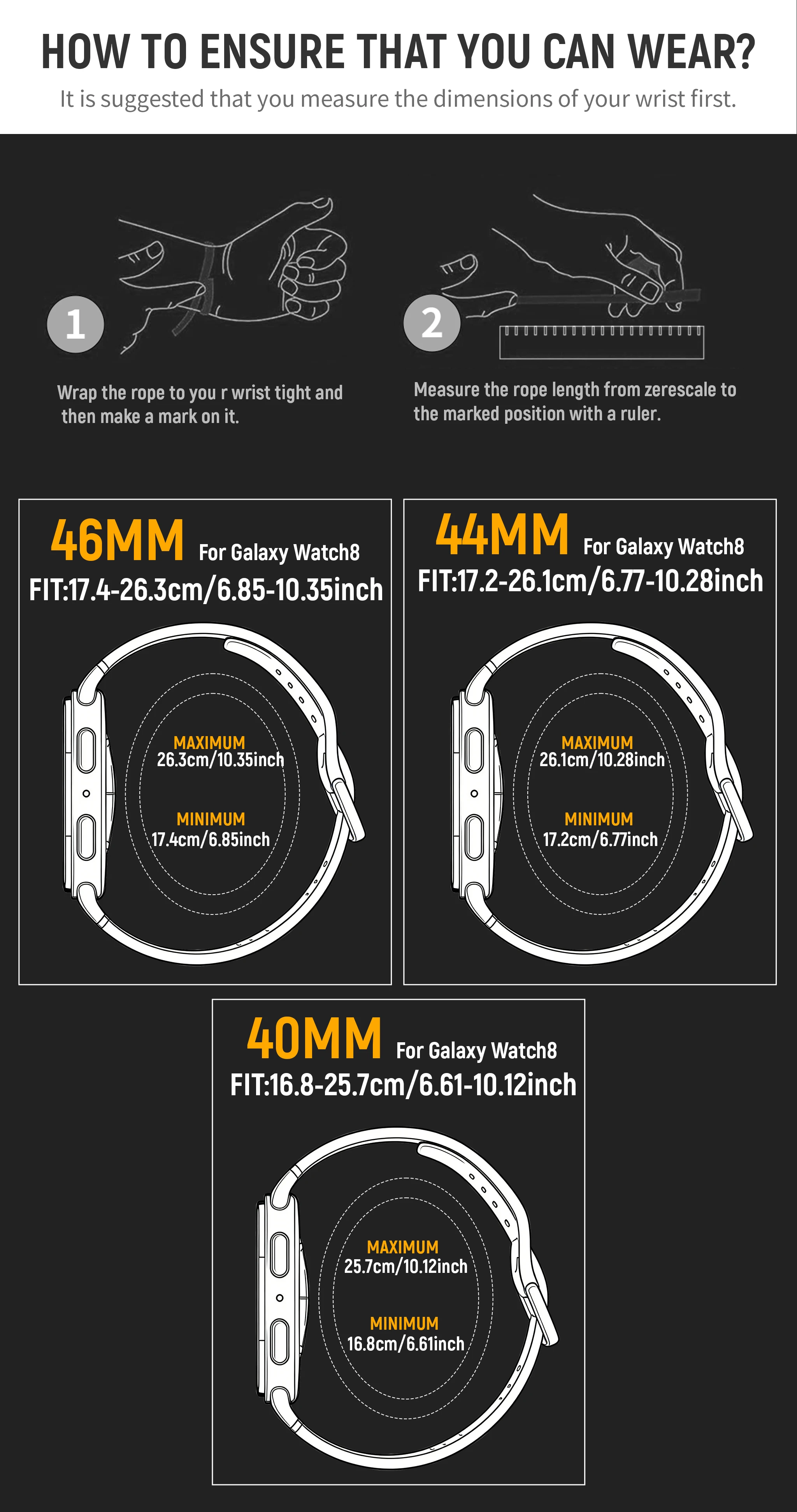 BUSKOZ Metallarmband + Gehäuse für Samsung Galaxy Watch 8 40mm 44mm Sportarmband Schutzhülle Metallband – Detail 1