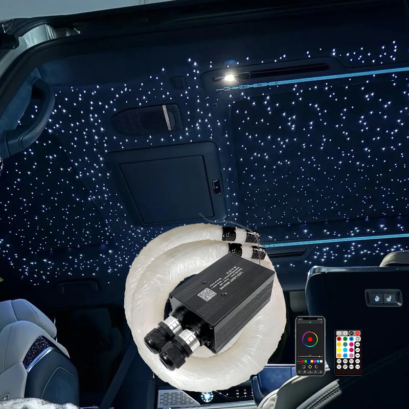 

Optic Lighting Smart APP Twinkle Fiber engine RF Voice control Cable Starry Effect Ceiling Double Heads Lights lamp Key new LED