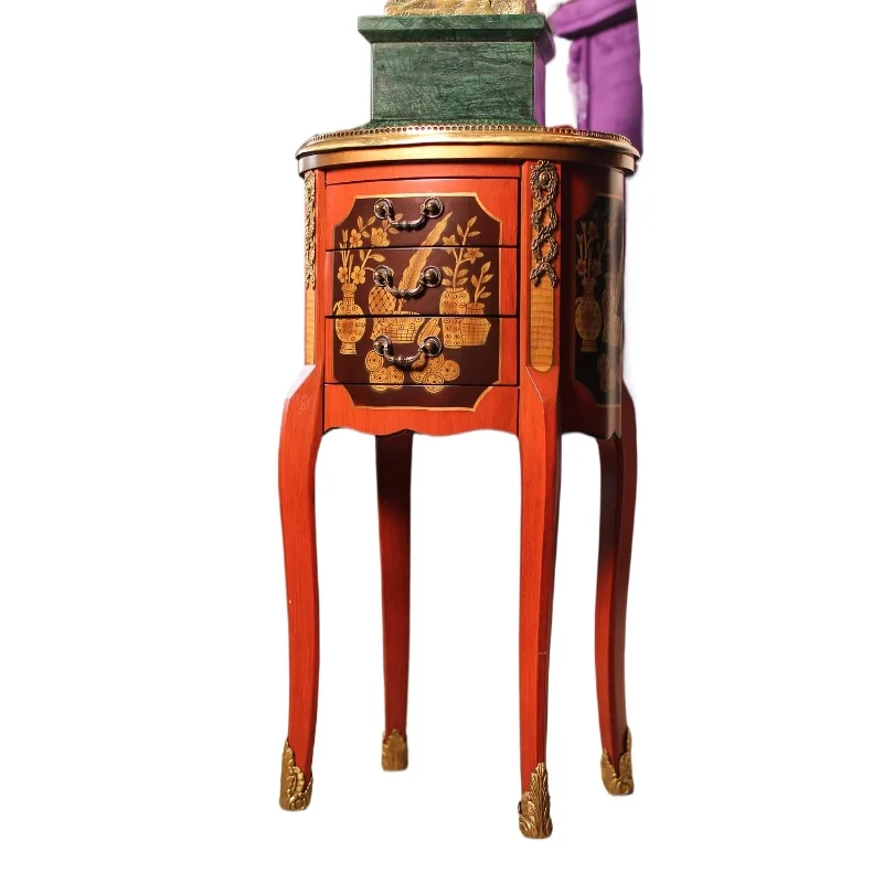 

Американский окрашенный ретро-шкаф для хранения в спальне, шкаф из цельного дерева с тремя ведрами, шкаф с ящиком