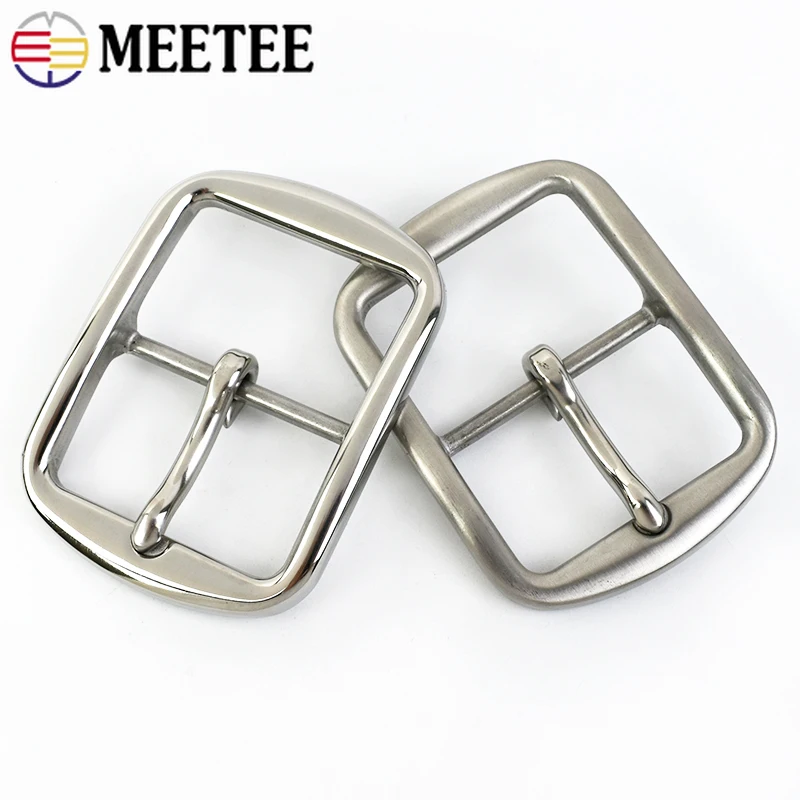 Meetee 40*52mm Stainless Steel Pin Belt Buckles Men's Leisure Waistband Buckle DIY Jeans Clothes Belts Decor Sewing Accessories