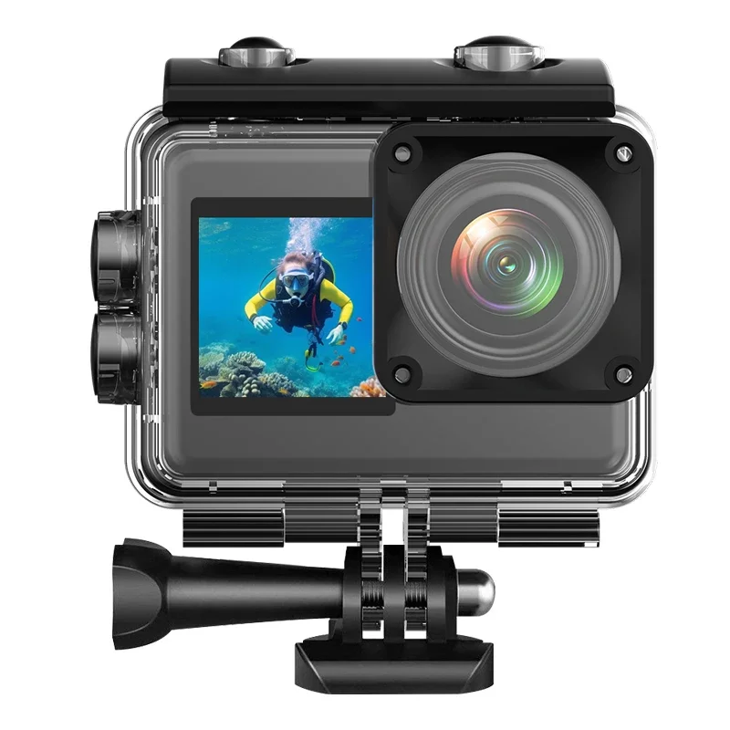 5K Sport Camera 30 fps Front n Rear Dual Color Screen Wifi Video Selfie EIS Anti-shake iP68 30m waterproof sports action camera