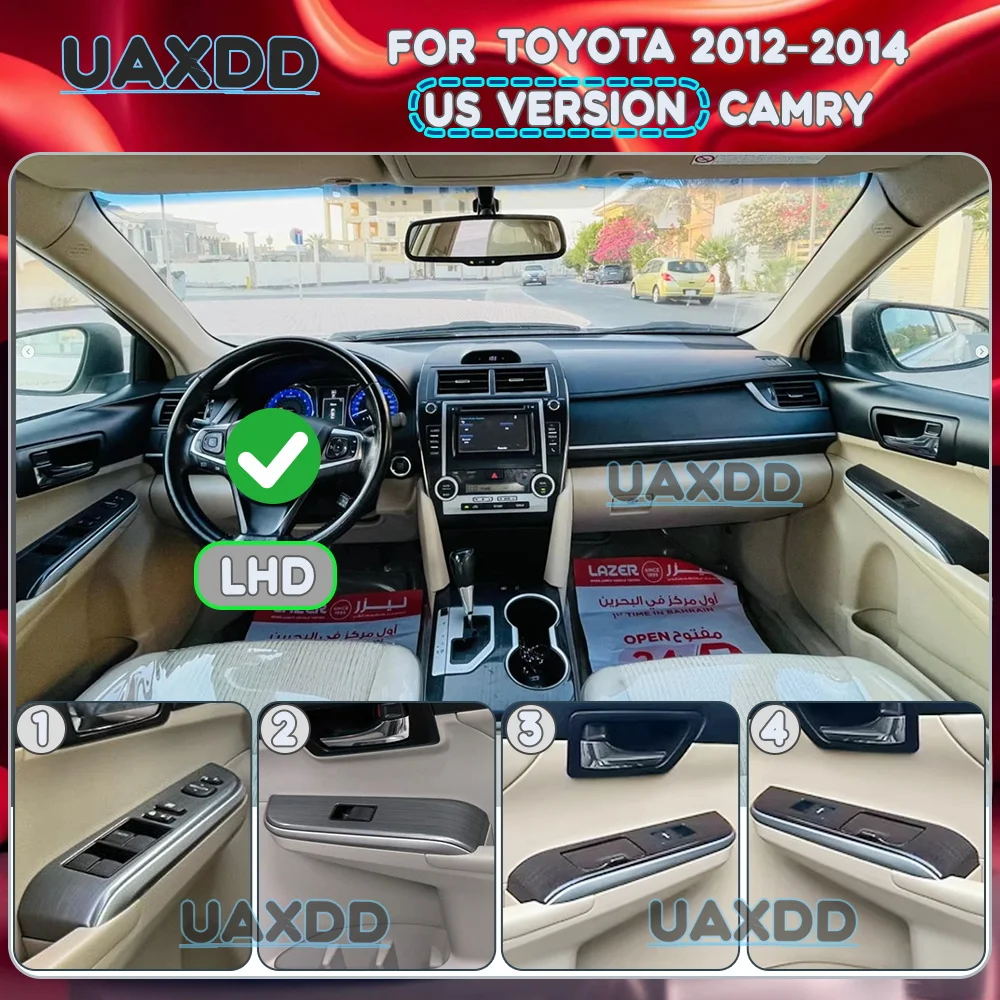 For Toyota CAMRY 2012-2014 US Window Control Switch Frame Door Handle Glass Lifter Cover Button Full Interior Replacement Panel