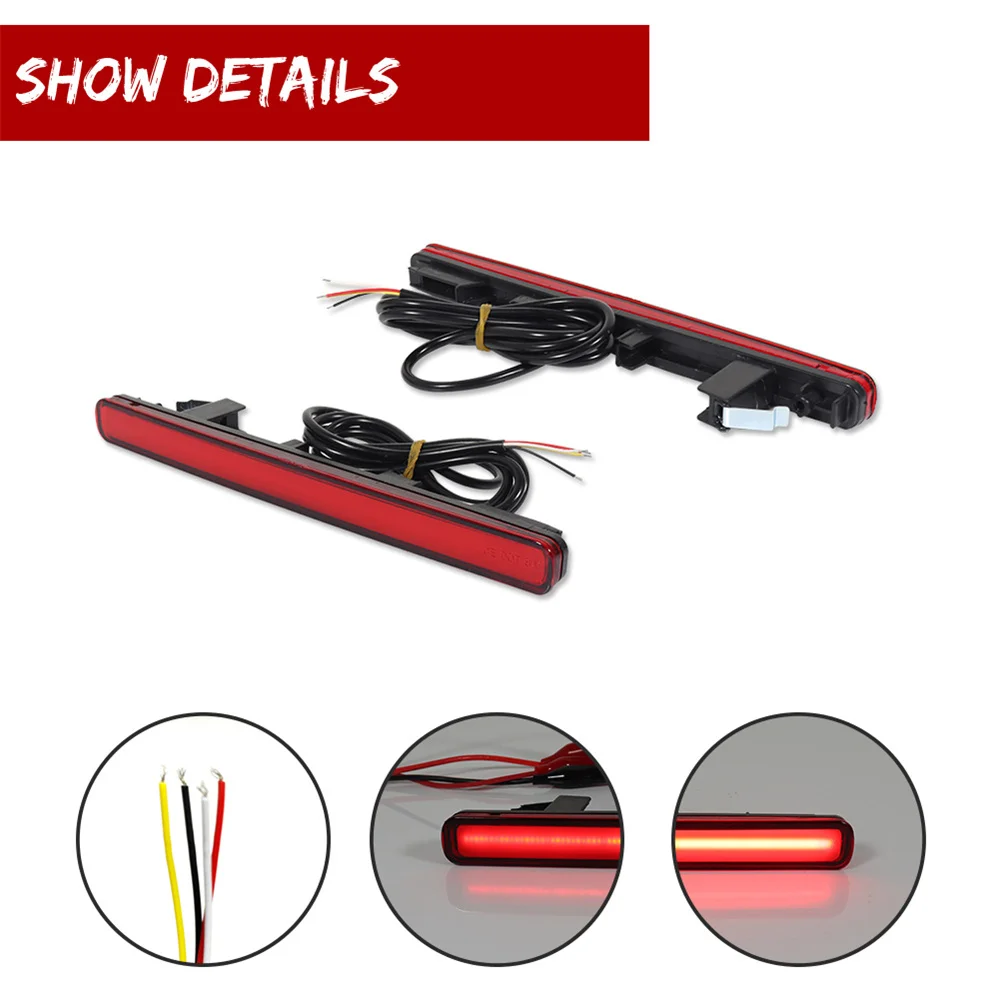 Red LED Car Rear Bumper Reflector Tail/Brake Lights Rear Fog Lights & Dynamic Turn Signal For Acura TSX (Euro Accord) 2009-2014