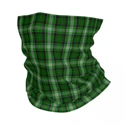 Green And White Scottish Tartan Flannel Plaid Bandana Neck Cover Printed Wrap Scarf Multi-use FaceMask Cycling Adult Breathable