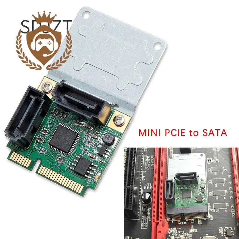 Mini PCI-Express To 2 Ports SATA 3.0 Expansion Adapter Card Mini PCIe To Dual SATA Add On Card