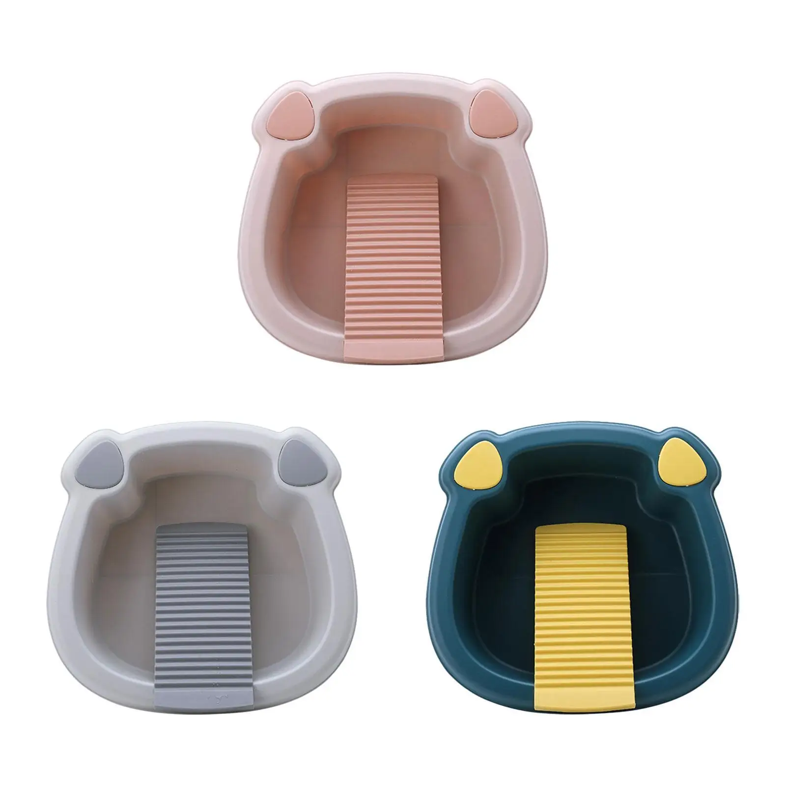 Washboard Basin for Hand Washing Clothes Cartoon Washing Supplies Laundry Wash Basin for Shirt Blouses Pants Outdoor Home