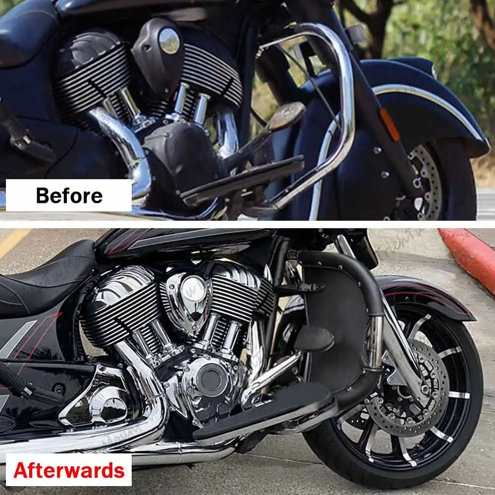 Motorcycle Highway Crash Bar Lowers Chaps Leg Warmer Wind Deflectors Engine Guard Bags For Indian Chief Vintage Chieftain 2014+