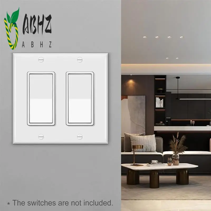 

ABHZ-10 шт., декоративная настенная пластина, 2-бандовая розетка стандартного размера для GFCI и USB-разъемов, H4,53 дюйма X W4,57 дюйма, белый