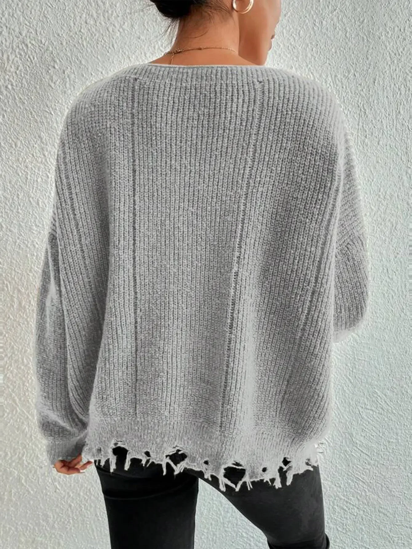 Maglione Pullover allentato in tinta unita, nuovo maglione Casual lavorato a maglia con nappe da donna per l'autunno e l'inverno