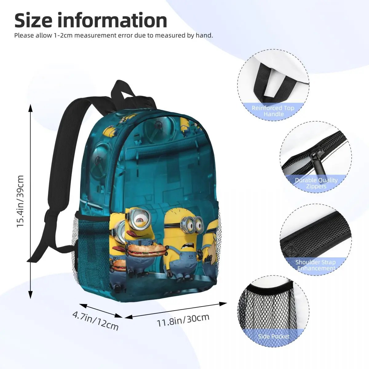 M-Minions New Fashion Wodoodporny plecak szkolny o dużej pojemności Modna torba podróżna na laptopa 15 cali