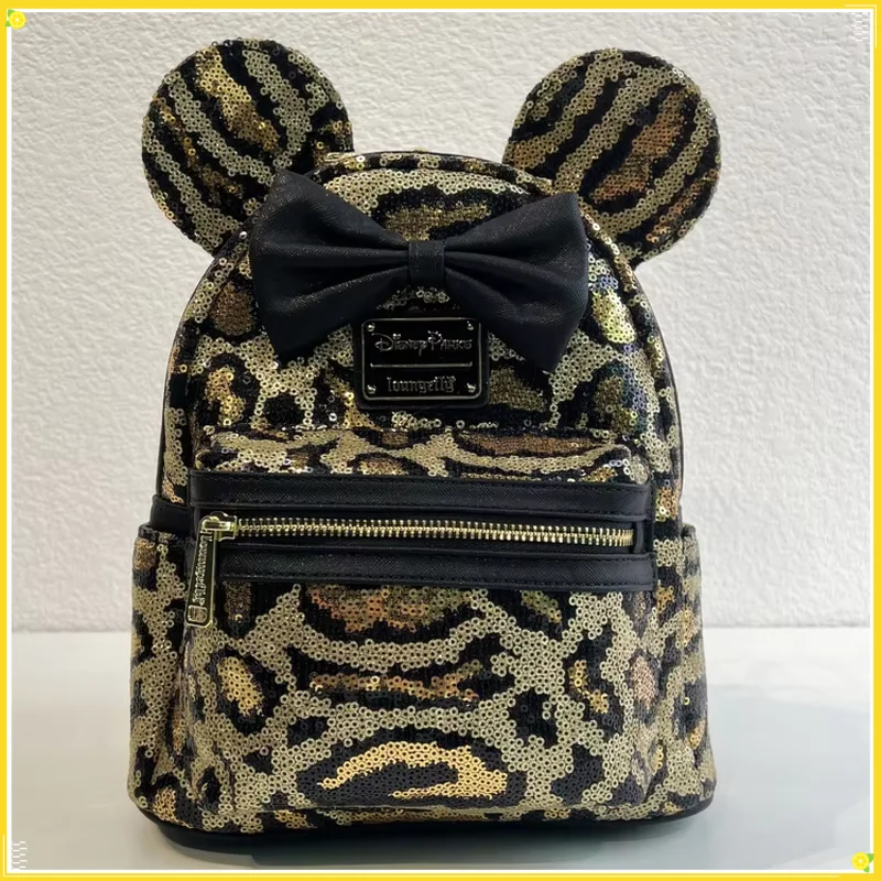 

Мини-рюкзак Disney с героями мультфильмов, 3d блестки, Микки Маус, двойные сумки на плечо, милый рюкзак, сумка для отдыха на открытом воздухе, подарок для девочки