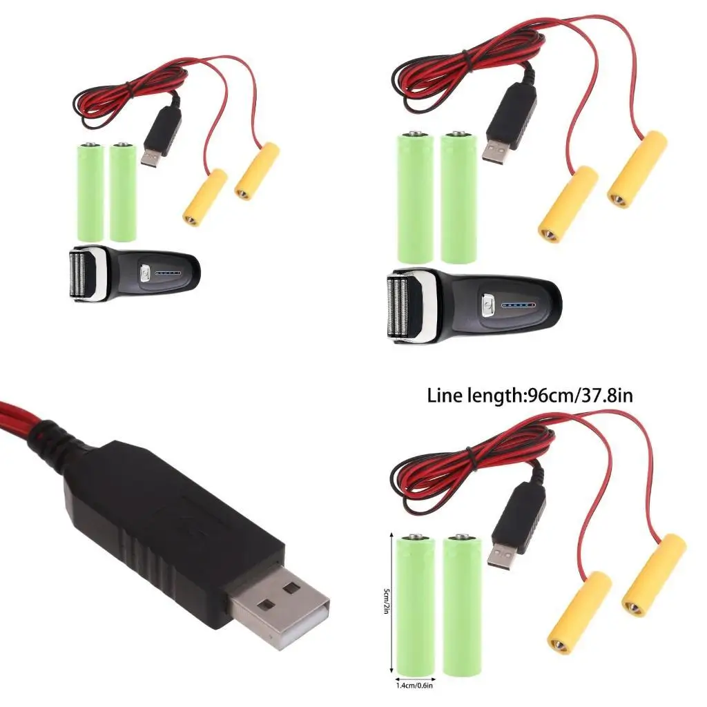 

Y1UB 2 in 1 3V LR6 Battery Eliminators USB Power Supply Replace 2x 1.5V LR6 Battery