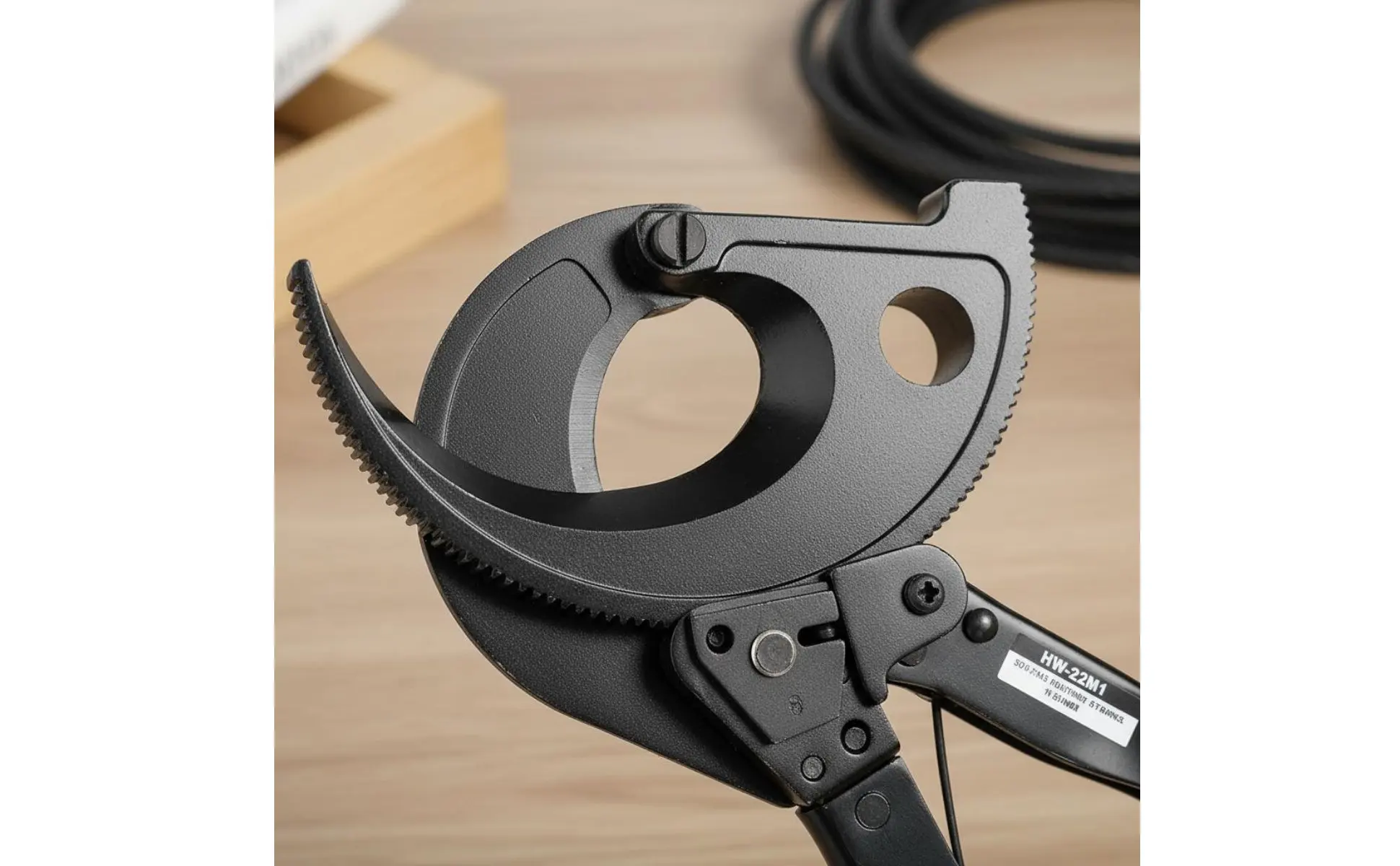 Ratcheting Cable Cutter Quick Release Heavy Duty Cable Shear Heavy-Duty Wire Cutter Non-Slip Grip Industrial Wire Cutting Tool