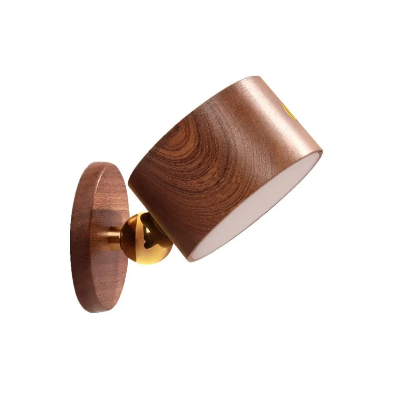 Joylove 나무 테이블 램프, USB 충전 터치, 마그네틱 흡입, LED 야간 조명, 눈 보호, 조광 분위기 침대 옆 램프