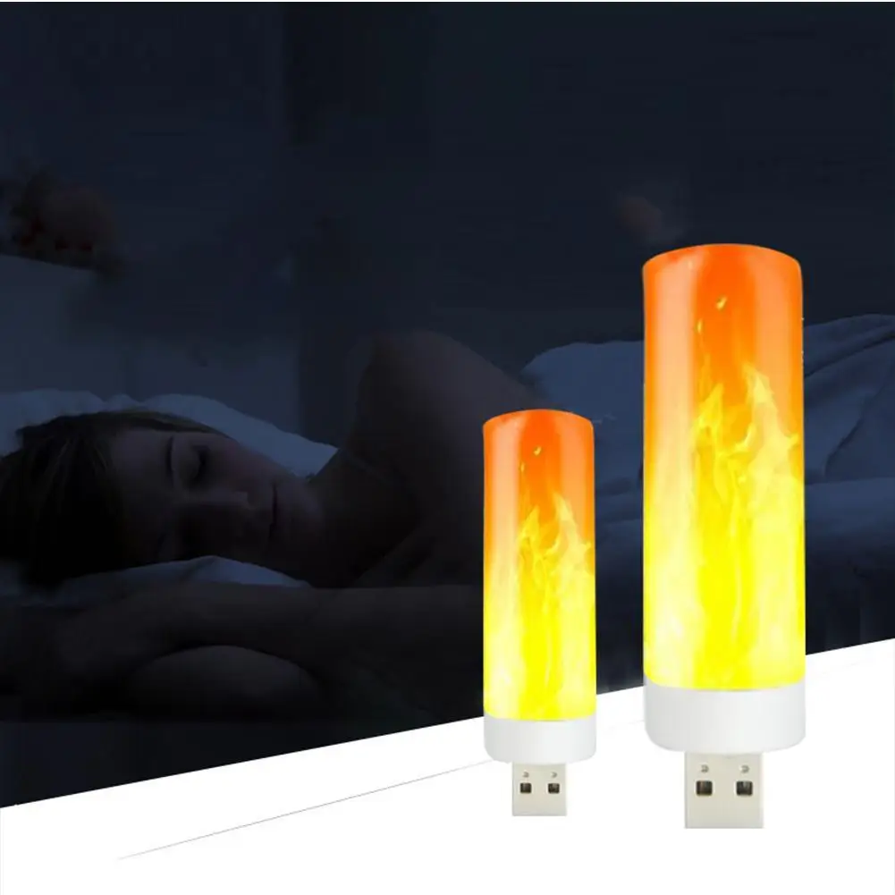 Mini veilleuse LED USB avec effet de flamme, lumière pour la maison, fête, jardin, camping, Halloween, décoration de Noël