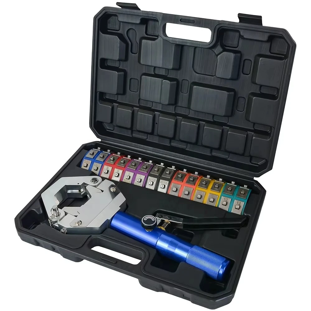 FS-7842 Auto Air Conditioning Pipe Crimping Tool AC Hose Crimper Kit With 7 Dies Integrated Hydraulic Hose Crimping Tool