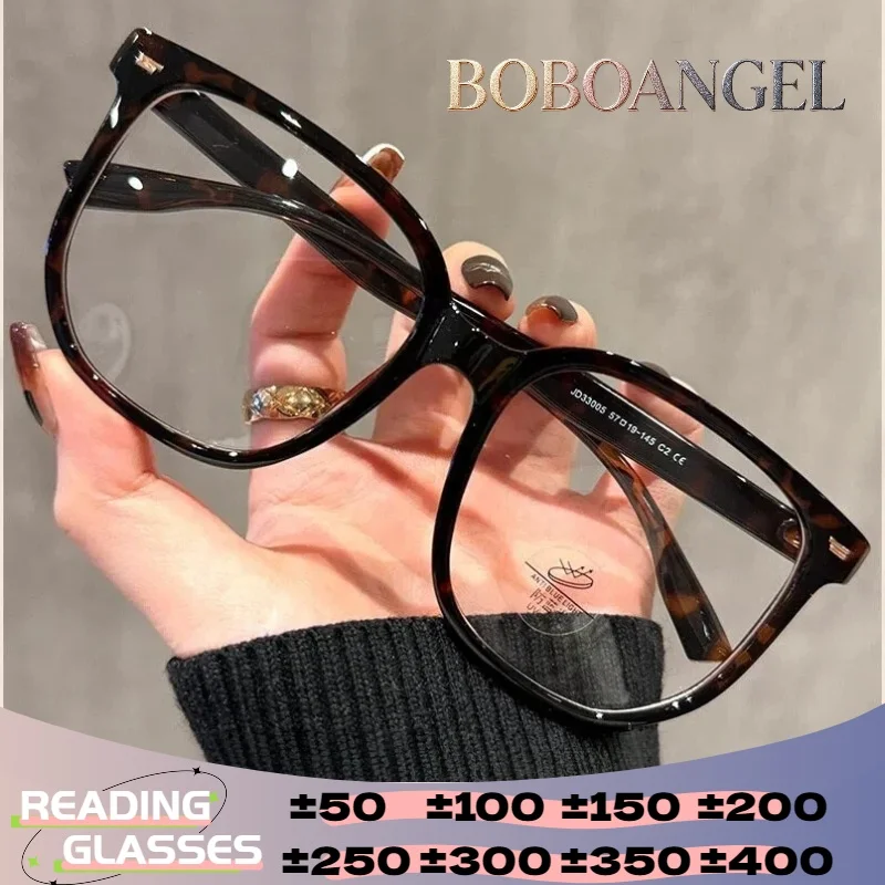 

Очки для чтения BOBOANGEL: Ультралегкие, модные, женские, с леопардовым принтом, увеличенного размера, с защитой от синего света, прогрессивные, на заказ, по рецепту