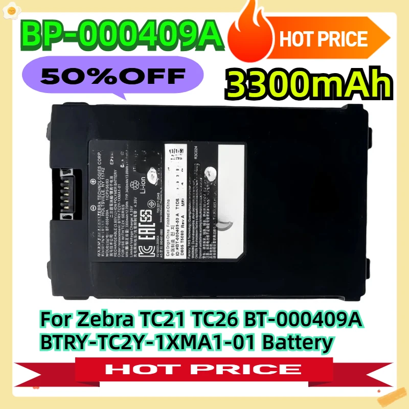 

3300mAh For Zebra TC21 TC26 BT-000409A BTRY-TC2Y-1XMA1-01 Battery