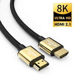 MOSHOU HDMI 2.1 kabel 8K/60Hz 4K/120Hz 48 gb/s HDCP2.2 HDMI kabel do PS4 przejściówka kabel audio-wideo 8K HDMI 2.1