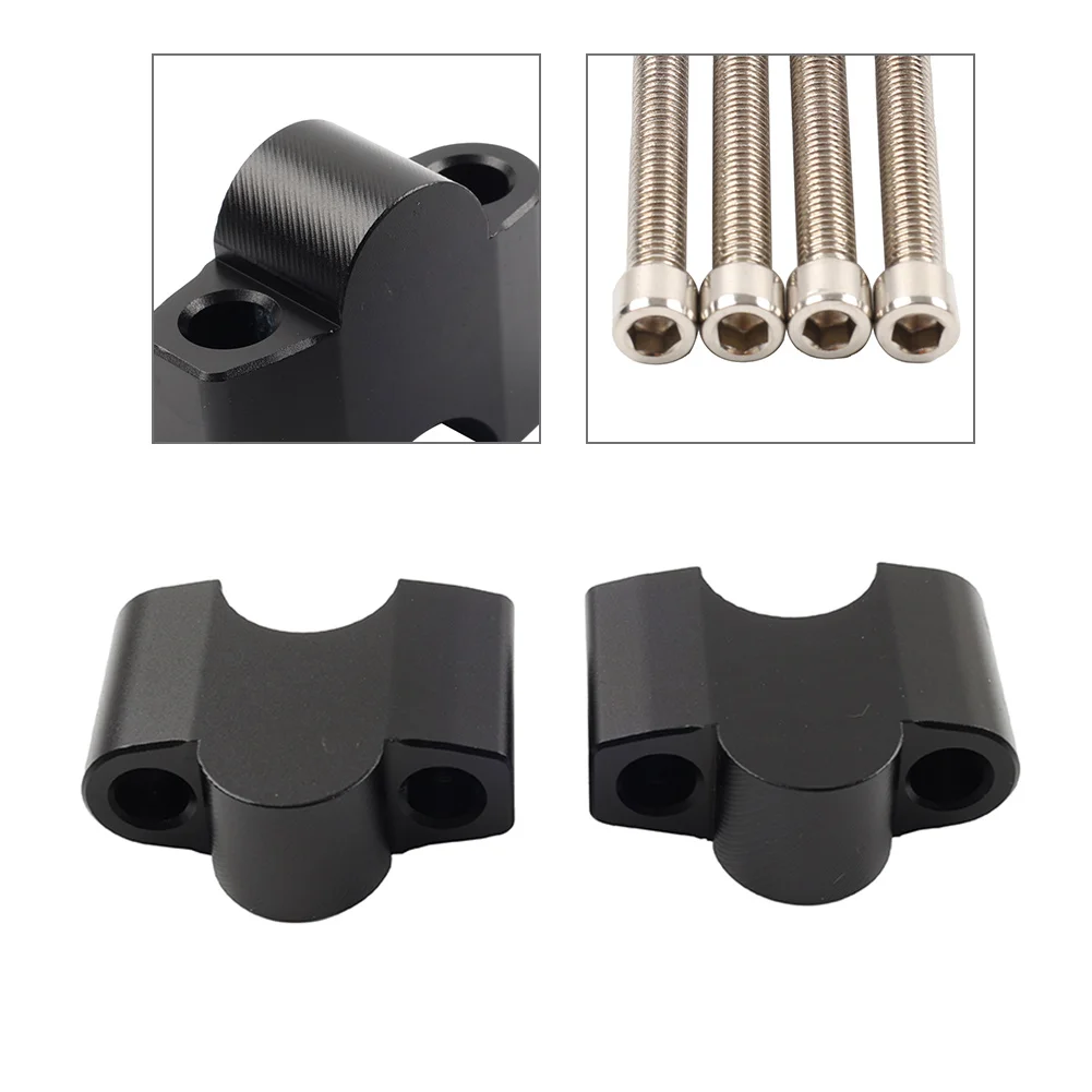 1 Pair Motorcycle Handle Bar Risers Mount Riser Clamp For KAWASAKI Eliminator 400 450 500 Z650RS 2023-2024 Aluminum Alloy Black
