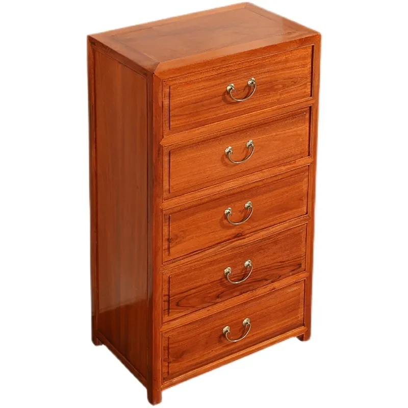 Chinese Style Camphor Wood Chest of Drawers Solid Wood Storage Cabinet for Bedroom Living Room Simple Dresser Organizer