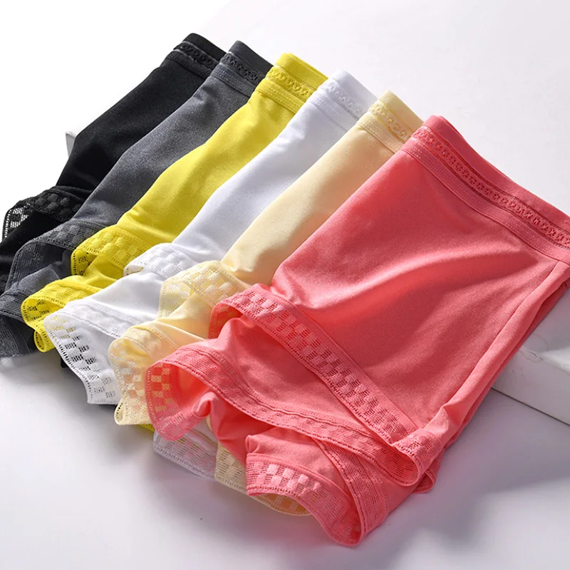 Sexy Hot Selling Ice Silk Men Underwear Seamless Transparent Boxer Shorts Ultra-thin Breathable Comfortable Panties Underpants