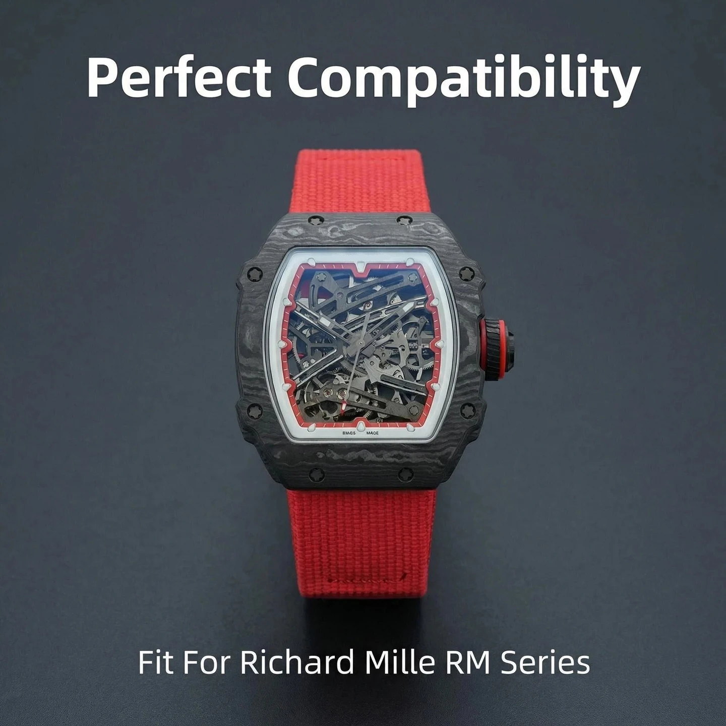 For Richard Mille RM055 Customized Elastic Band  For RM030 RM67-02 RM35-02  RM27-02 RM010 Men's Series Elastic Band Loop Strap