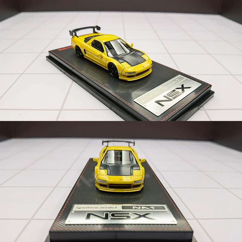 다이캐스트 Ig 1: 64 체중계 혼다 NSX NA1 금속 노란색 시뮬레이션 합금 자동차 모델, 수집용 장난감 선물, 기념품 전시 장식품