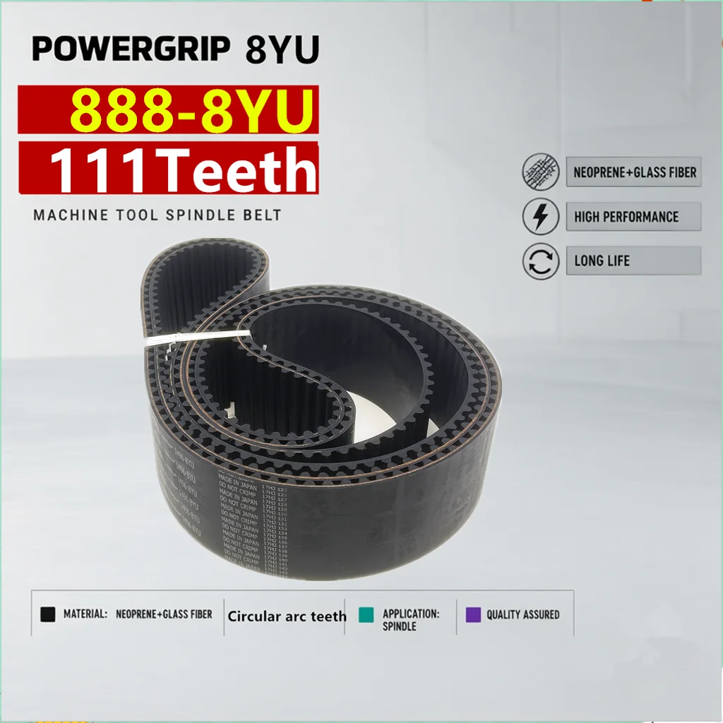 PowerGrip 888-8YU 111 Teeth 8YU Arc Tooth Timing Belt  for Woodworking Machinery CNC Machine Tools Robots Spindle Drive Belt