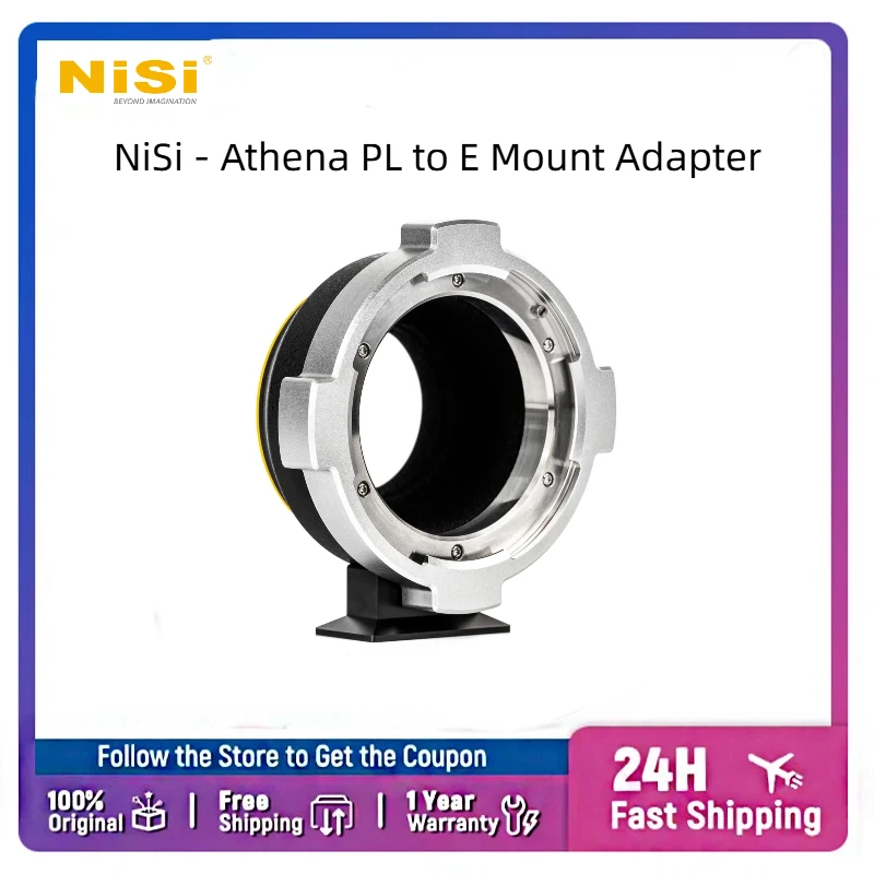 NiSi Athena PL to E Mount Adapter for Sony E-Mount Cameras, Use ARRI PL Lenses on Sony Alpha, 186g Lightweight