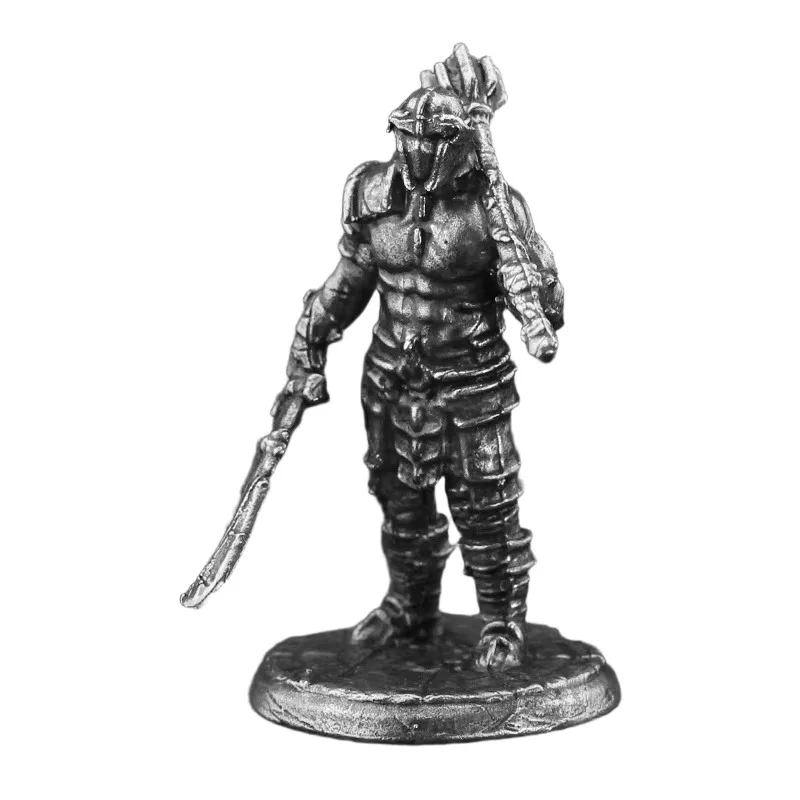 White Brass Demon Warrior Miniatures | Metal Figurines Tabletop War Game Chess Pieces Collection Gift