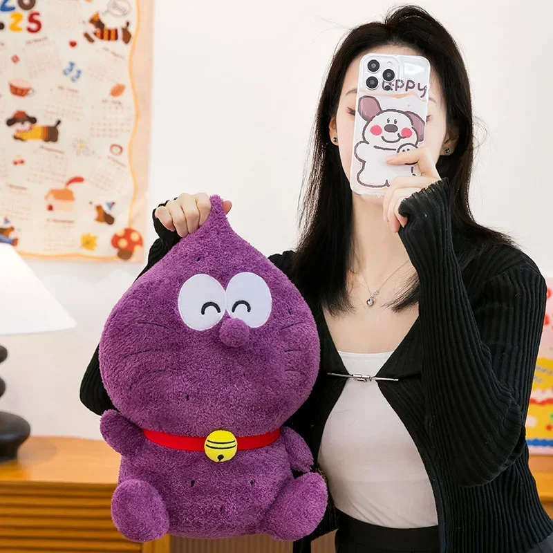 New 25-80cm Large Size Purple Potato Doraemon Plush Toy Dingdang Cat Doll Pillow Purple Robot Cat Doll Children's Birthday Gift