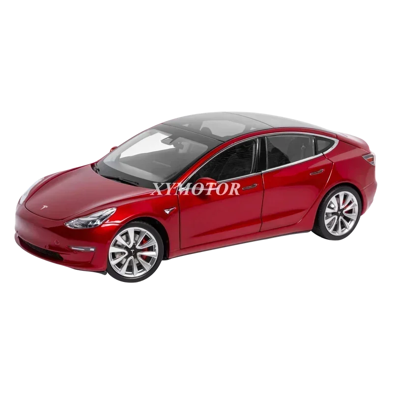 1/18 For Tesla Model 3 Diecast Model Car Toys Gift Display Collection Ornaments Red/White/Black/Blue/Gray