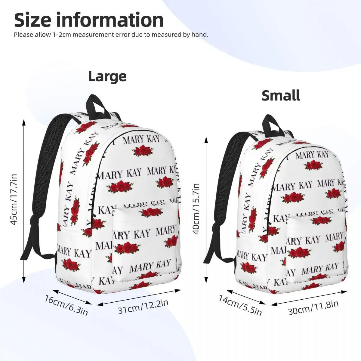 Mary Kay Roses Backpack Student BookBag Children School Bag Computer Shoulder Bags for Boys Girls