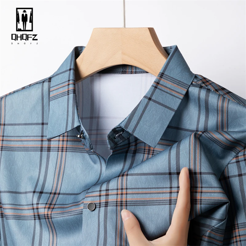 

2024 Summer New Men's Business Casual Printed Short Sleeved Shirt Fashion Comfortable Wrinkle Resistant Top