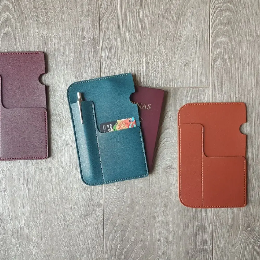 

Кошелек с несколькими отделениями для карт, держатель для паспорта, однотонная портативная сумка для паспорта из искусственной кожи, легкая, ультратонкая