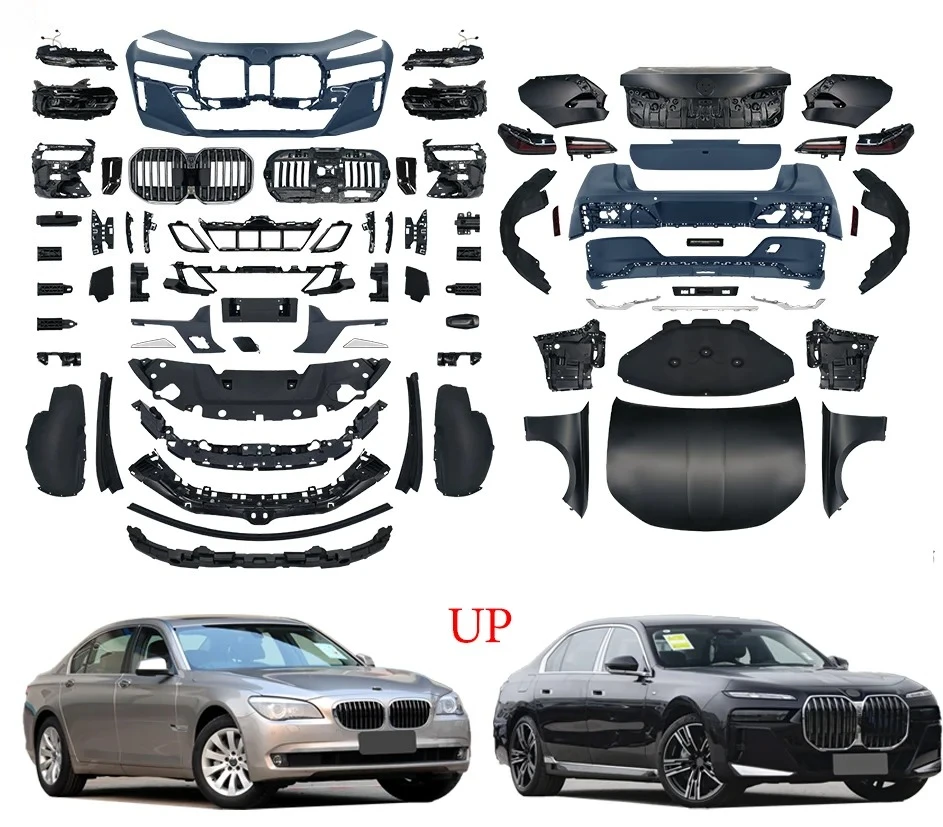 

Для BMW 7 серии F02 до G70 (фейслифтинг): новый пластиковый обвес, передний и задний бамперы с LED-фарами, Plug and Play