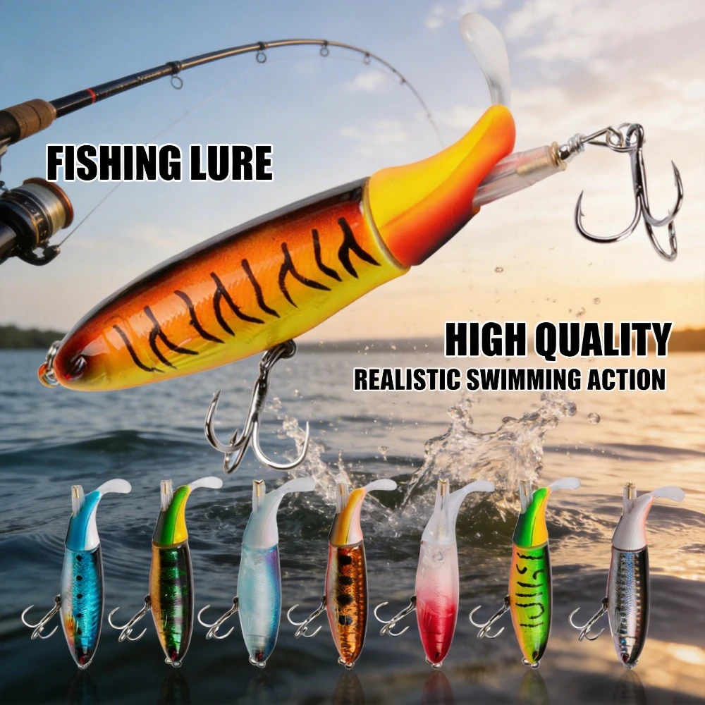 

13g 10cm Propeller Tractor Floating Pencil VIB Hard Bait With Blood Groove Hooks Freshwater Saltwater Fishing Lure