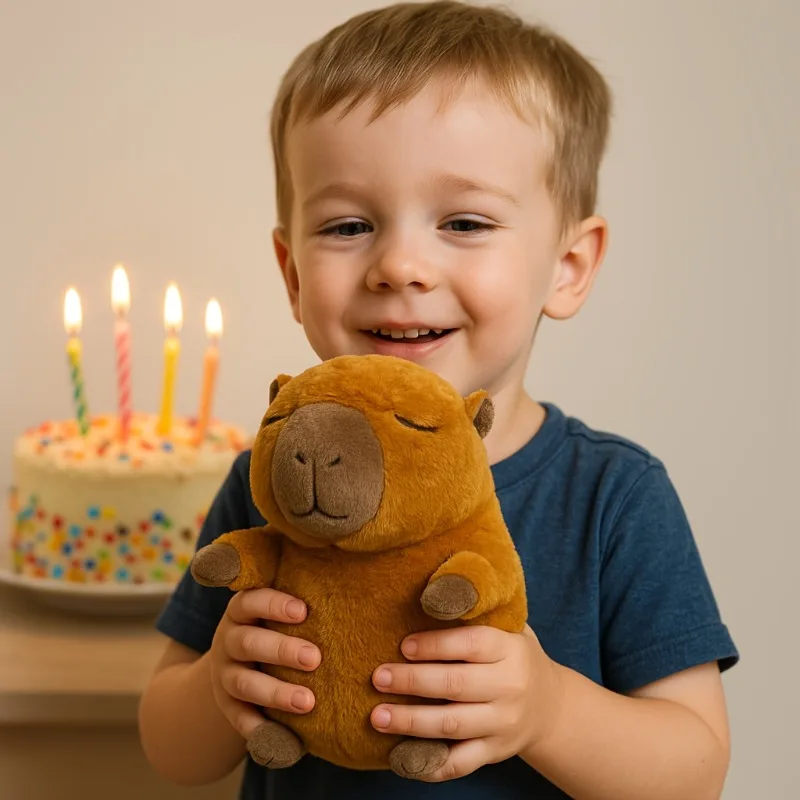 Capivara macio pelúcia fantoche bonito animal brinquedo de pelúcia entretenimento infantil design simples seguro para jovens