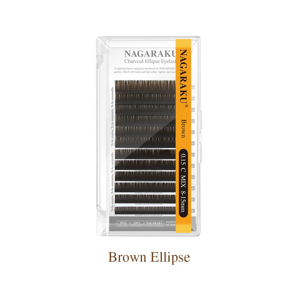 NAGARAKU Flache Split-Tips Weiche Natürliche Kohle-Ellipsen-Verlängerungszubehör Braun Schwarz Grau Hell Schwarz – Detail 3