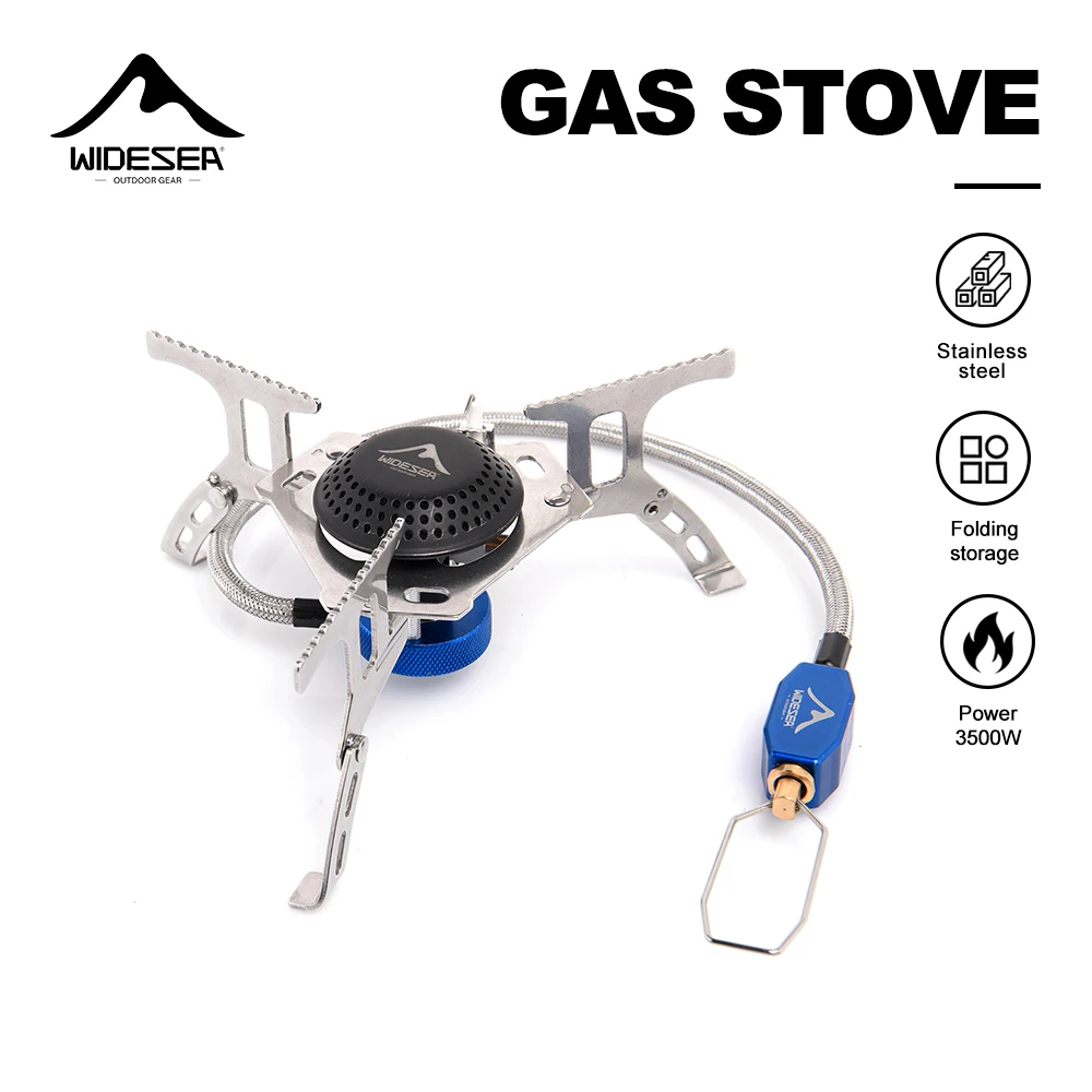 Fogão a Gás Portátil Widesea 3500W Dobrável para Camping com Ignição para Cozinha ao Ar Livre, Caminhadas, Piqueniques e Viagens