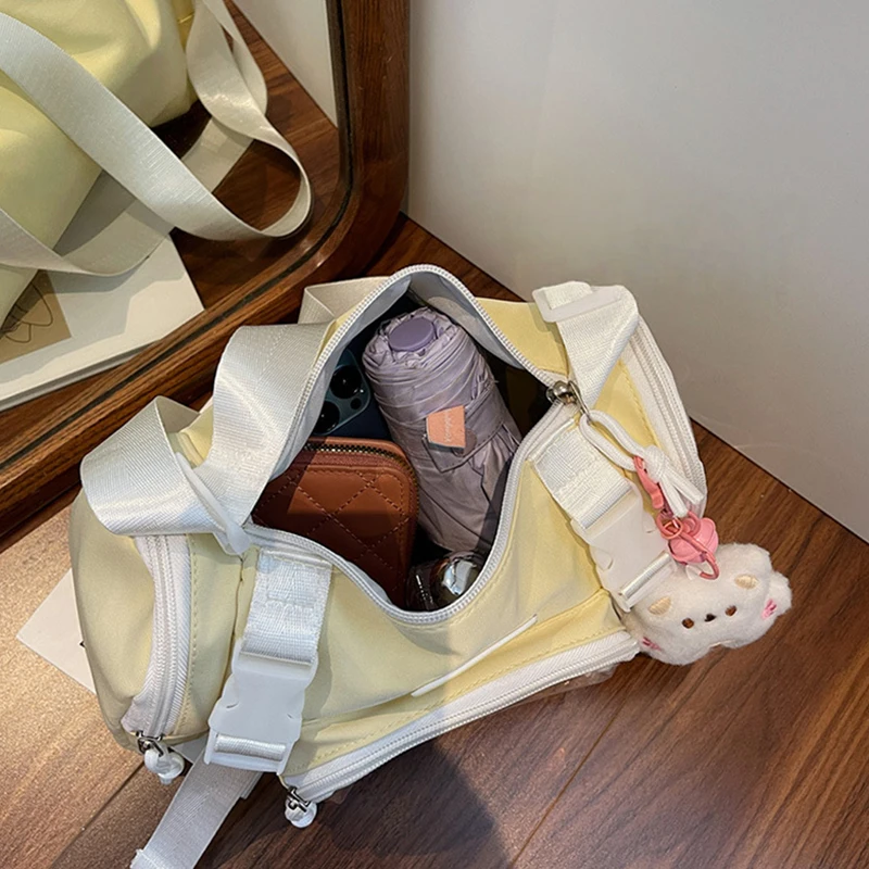 Japanese Transparent Shoulder Bag for Girls Lightweight Crossbody Shopping Bag Cute Clear Handbag Versatile Daily Use Students