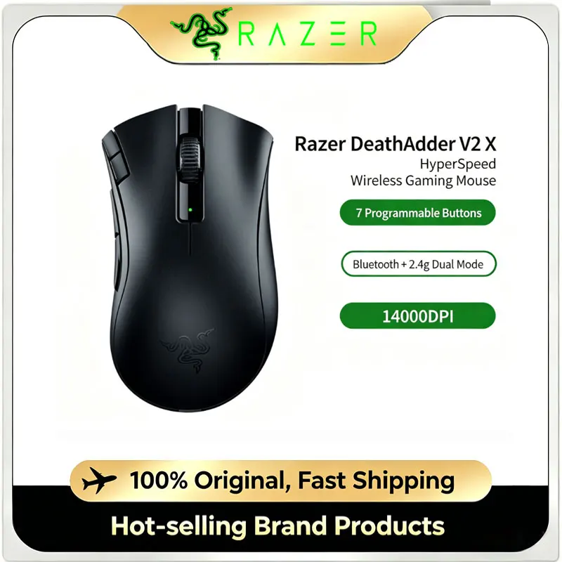 100% Original Razer DeathAdder V2 X Hyperspeed Double Wireless Bluetooth Gaming Mouse Programmable Button 5G Optical Sensor