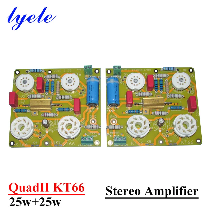 QuadⅡ KT66 EL34 2-channel Tube Power Amplifier Board High Power 25w*2 Split Stereo Amplifier Diy Audio