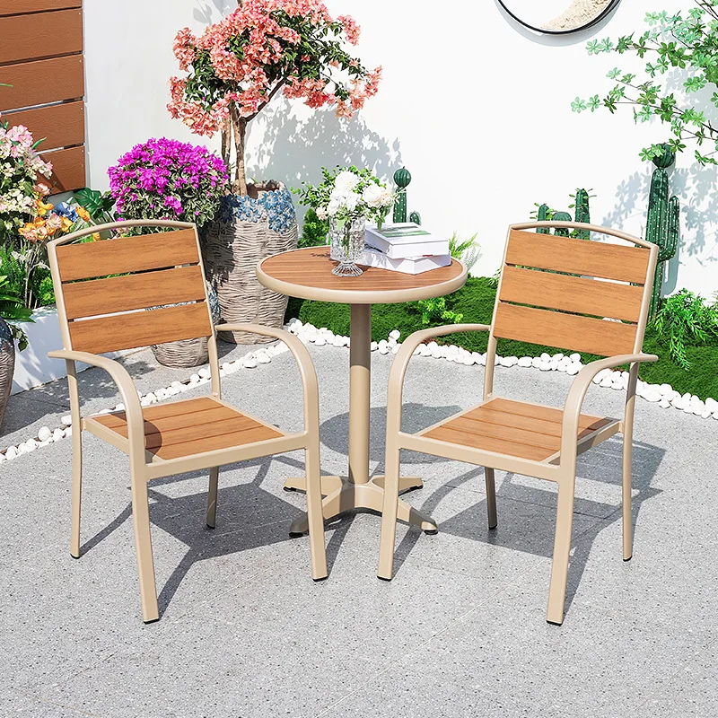Outdoor tables and chairs, outdoor simple leisure balcony tables and chairs, waterproof and anti-corrosion scenic spot projects