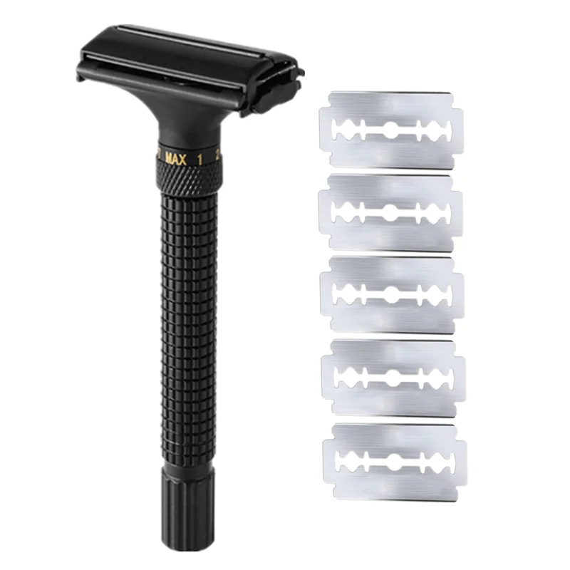 Rasoir à netteté réglable en laiton, lame de sécurité, rasoir manuel, rasage