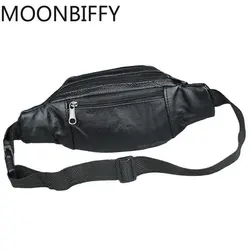2024 Genuine Leather Waist Bag Bodypack Sports Chest Bag Waterproof Casual Running Hip Fanny Pack Zipper Pouch Anti-theft Packs